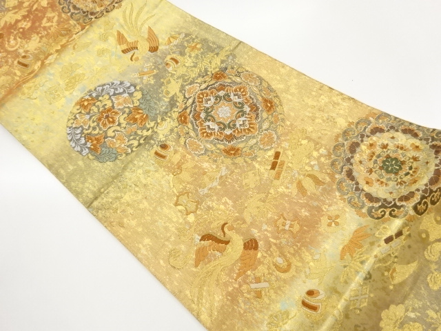 JAPANESE FUKURO OBI / WOVEN FLOWER CREST
